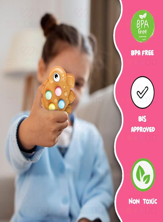 ويمبلي لعبة ويمبلي الموسيقية التفاعلية للأطفال الرضع | لعبة حسية تفاعلية | مصنوعة من السيليكون الآمن غذائيًا | لعبة فقاعات تصدر صوت فرقعة | مقاومة للماء، هدية للأطفال من 9 إلى 24 شهرًا (بني) - Image 5